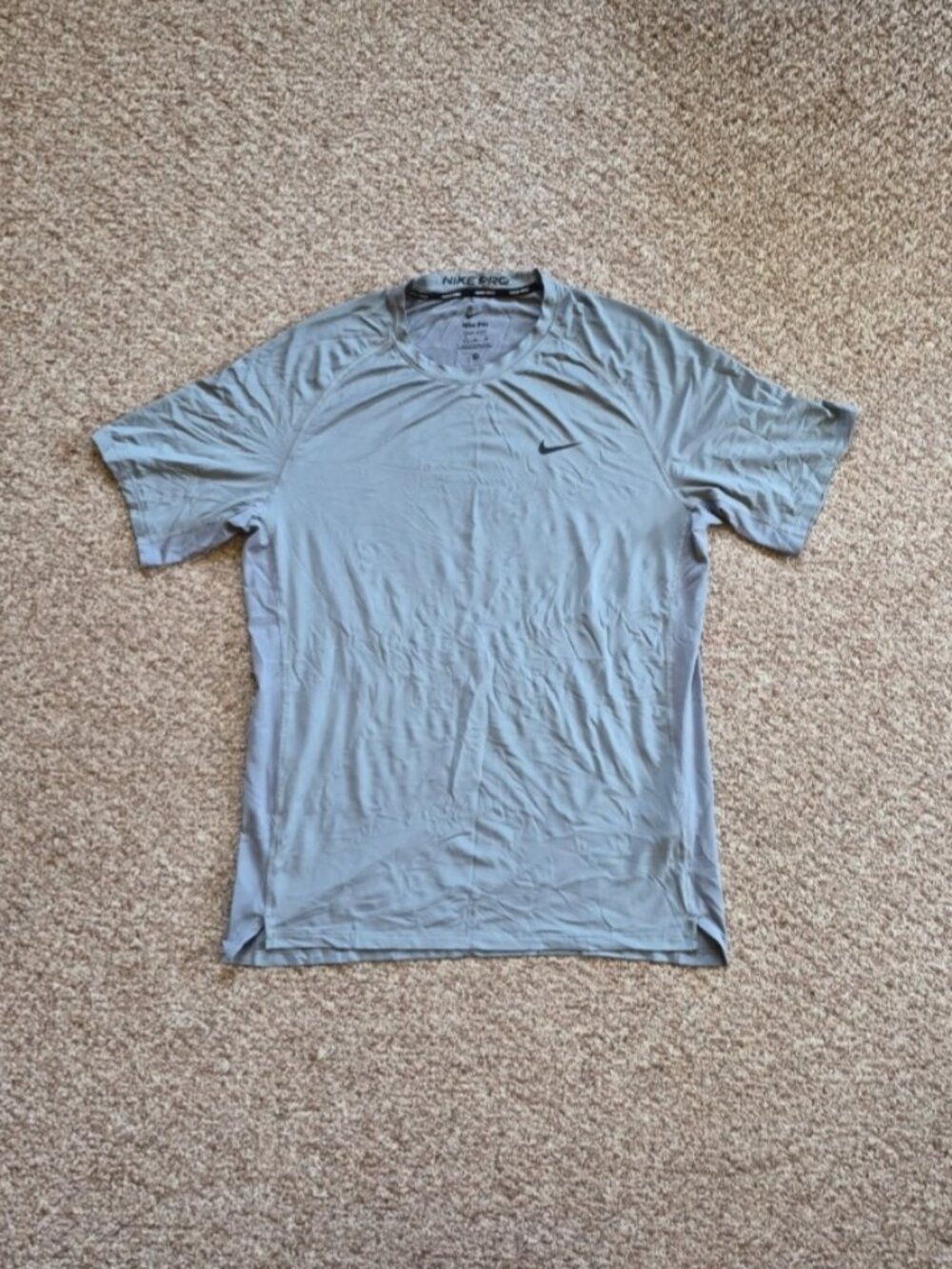 XL Nike Pro DRI-FIT Short Sleeve Performance Tee - Light Gray